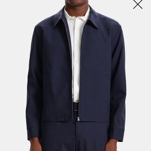 NWT Theory Hazelton Zip Jacket in Stretch Wool Navy